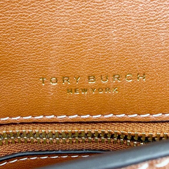 Tory Burch Miller Metal Logo Brown Tan Leather Crossbody Bag Small Handbag - Picture 6 of 9